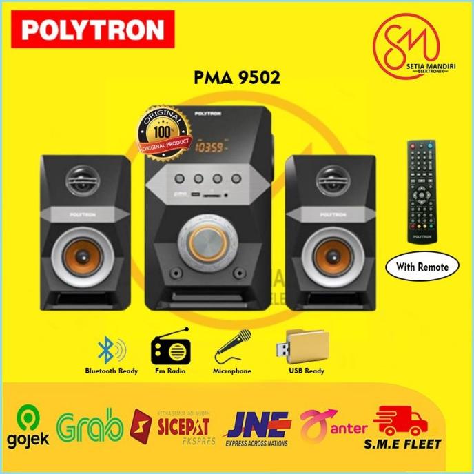 POLYTRON PMA 9502 Active Speaker Aktif with Bluetooth Karaoke PMA9502