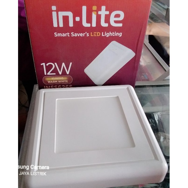 Downlight LED In Lite 12 Watt Outbow Kotak Warna Putih-Kuning