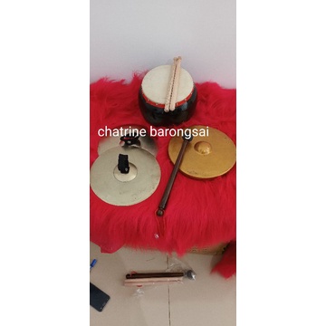 tambur barongsai dapat3 item tambur kenong simball 3stik pemukul