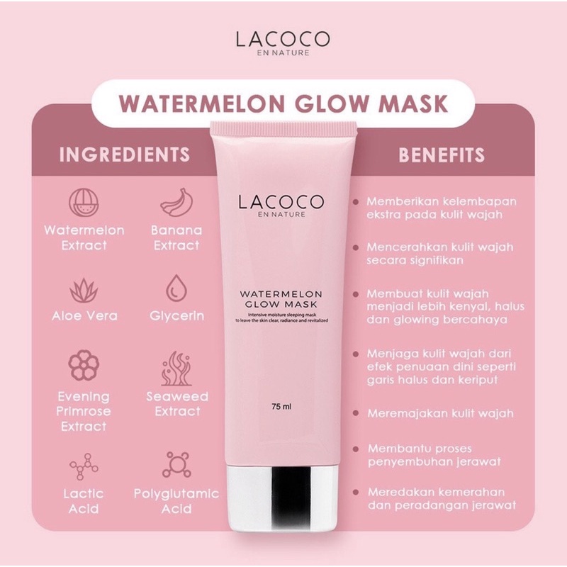 LACOCO - Watermelon Glow Mask Sleeping Mask 75ml