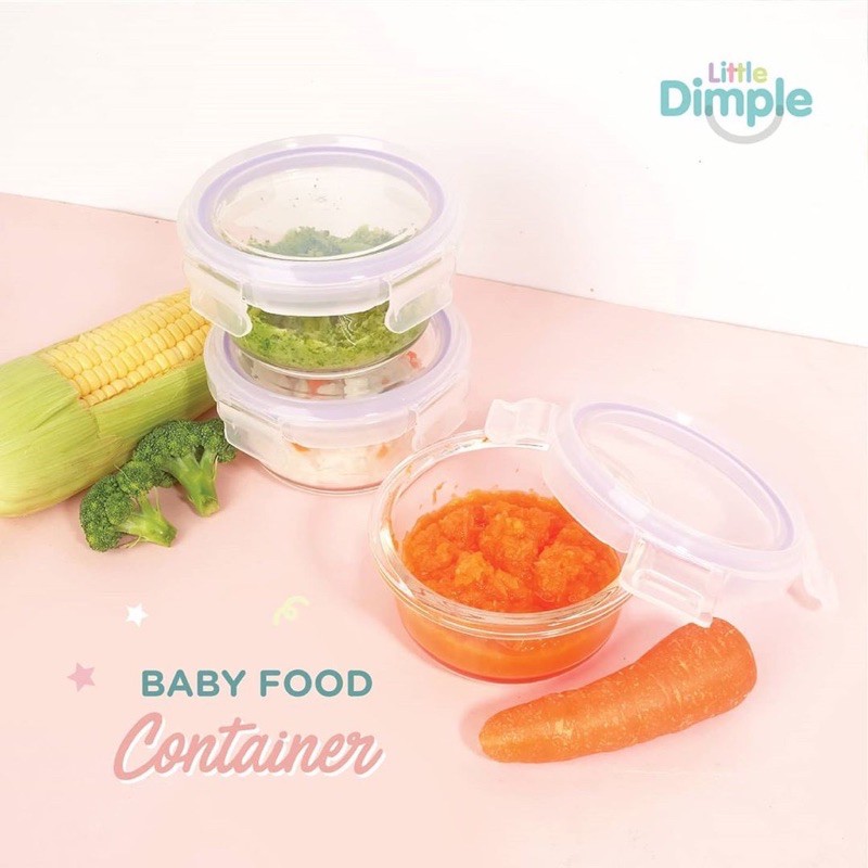 little dimple food container 240ml isi 3 (series pertama)