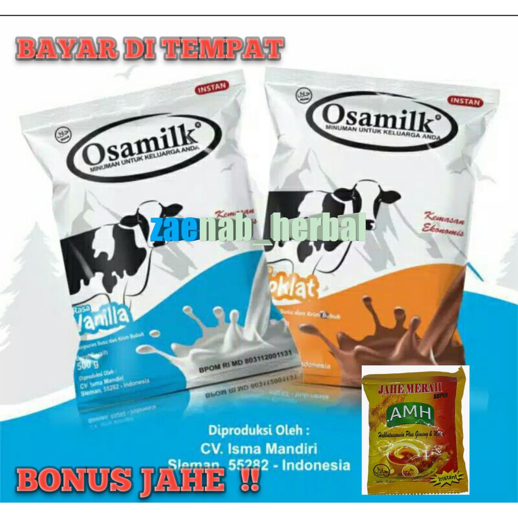 

BONUS JAHE !! SUSU OSAMILK SAPI / SUSU PENAMBAH BERAT BADAN / SUSU PENGGEMUK BADAN ANAK DAN DEWASA