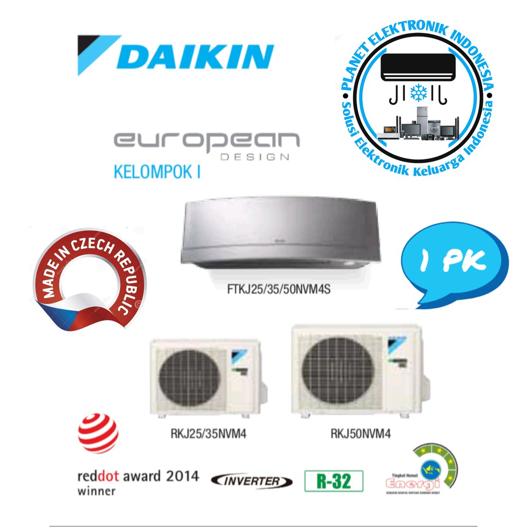 AC DAIKIN EUROPEAN DESIGN 1 PK R32 TYPE FTKJ25