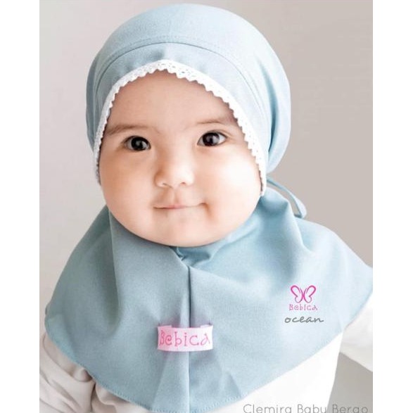 Bergo Bayi Renda kepala Anak Maryam Jilbab Kerudung/anak kids renda kepala 0-1 th