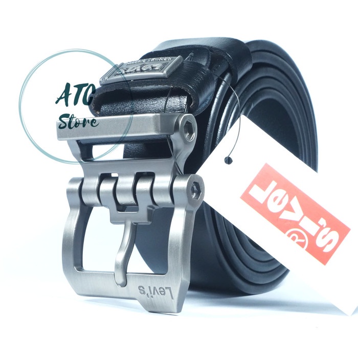 IKAT PINGGANG PRIA SABUK KULIT ASLI LEVIS 501 CLASIC - Cokelat Tua Murah bestseller import PROMO K0A