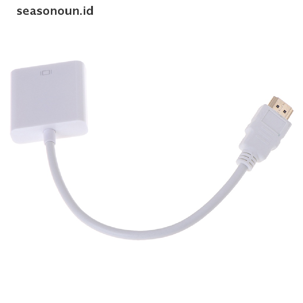 (seasonoun) 1pc Adaptor Konverter HDMI Ke VGA HD 1080P Warna Putih