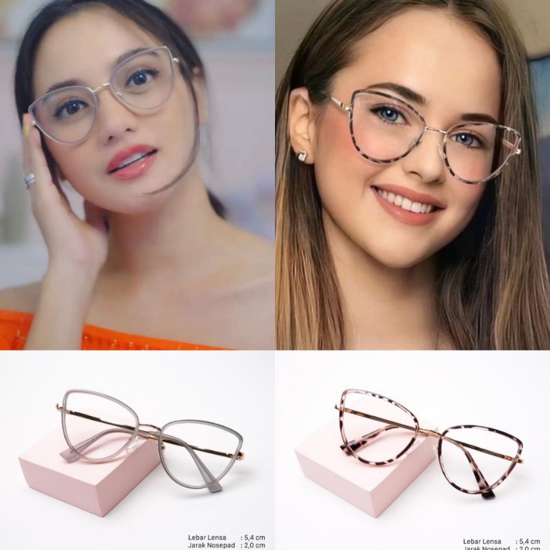 FRAME KACAMATA FASHION BLUERAY DAN PHOTOCROMIC WANITA CAT EYE 98525