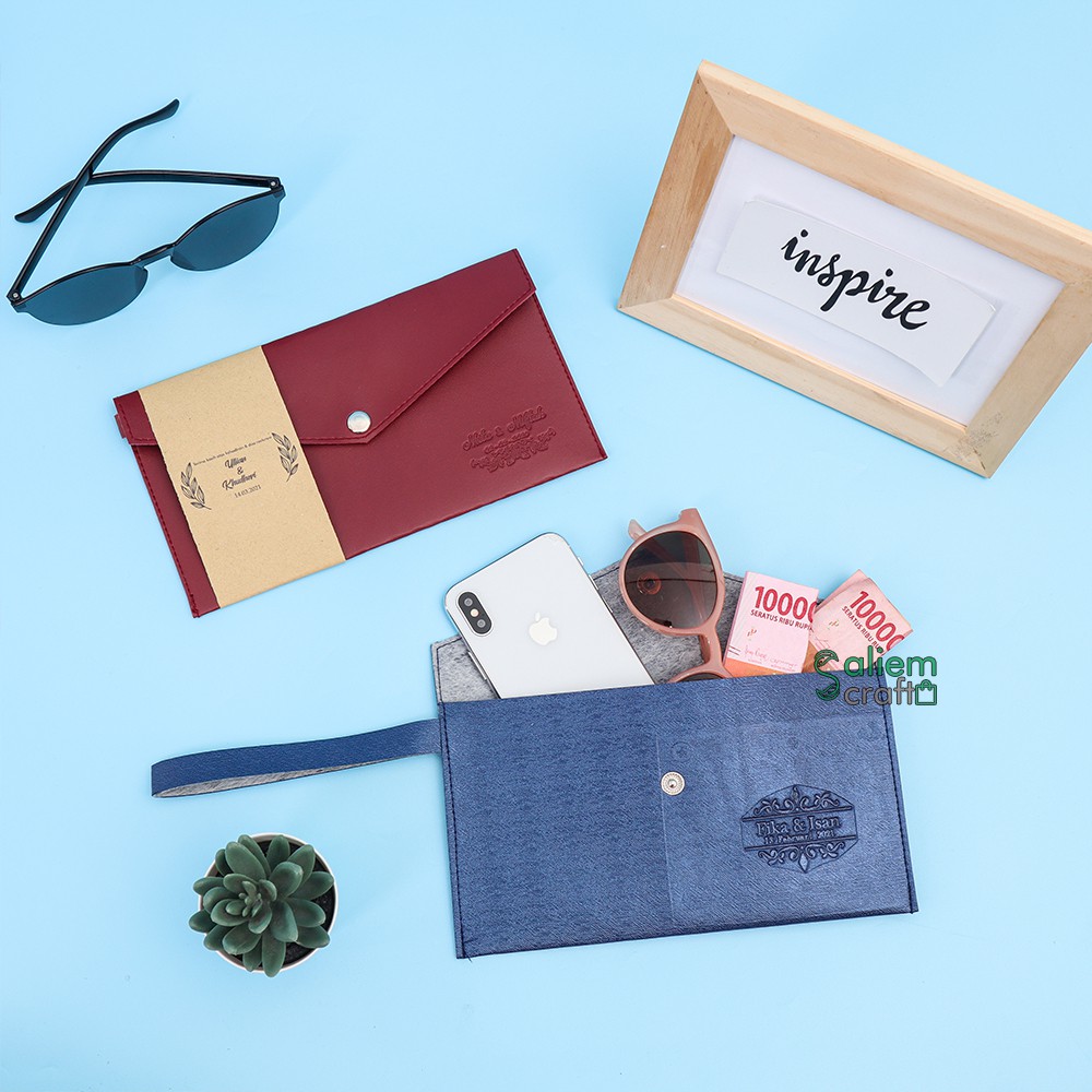 Pouch Souvenir Pernikahan Wedding Nikah Penganten Unik Lucu Souvenir Embos
