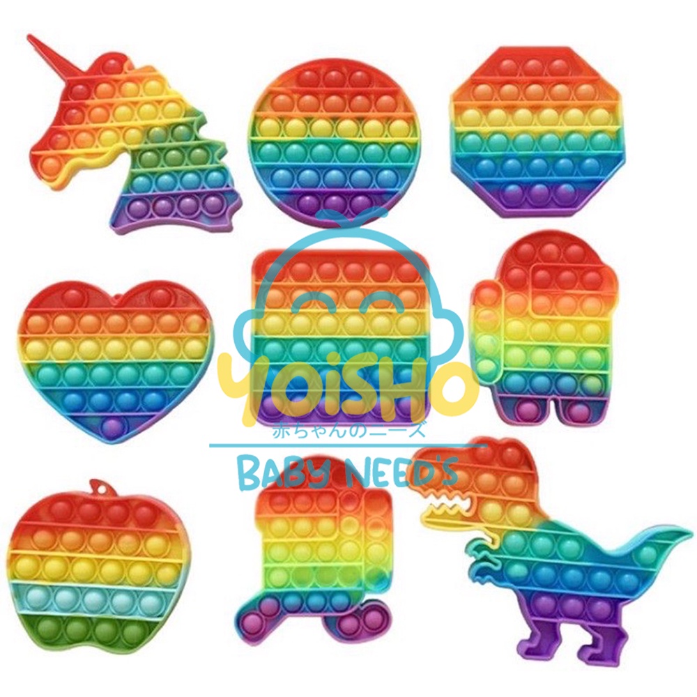 Push Pop It Fidget Toy Rainbow Popping Fidget Mainan Edukasi Anak Bubble Gelombang Mainan Popit Mura