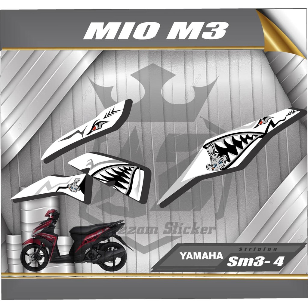 Striping Variasi Motor Mio Z / Mio M3 -Mio 125 Sticker Skotlet Motor List Body SHARK RACING 04