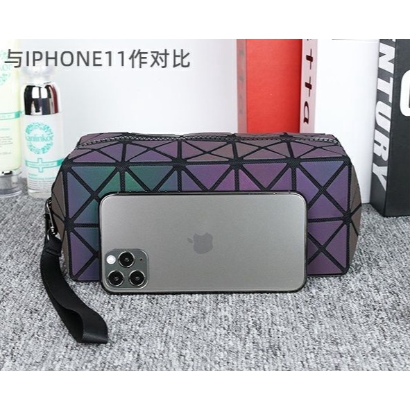 BAO020 Tas reflektif triangle Batu Ripple Kosmetik Tas Storage Bag Set Perlengkapan Mandi Tahan Lama Portable cosmetic bag Tas Serbaguna