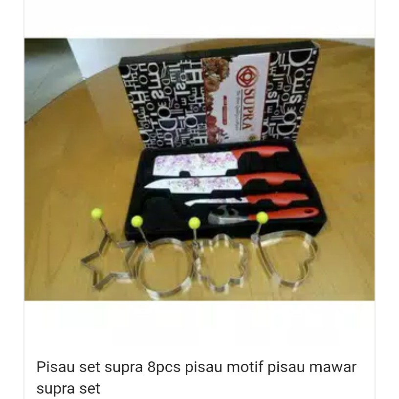 Pisau set supra 8pcs pisau motif pisau mawar supra set