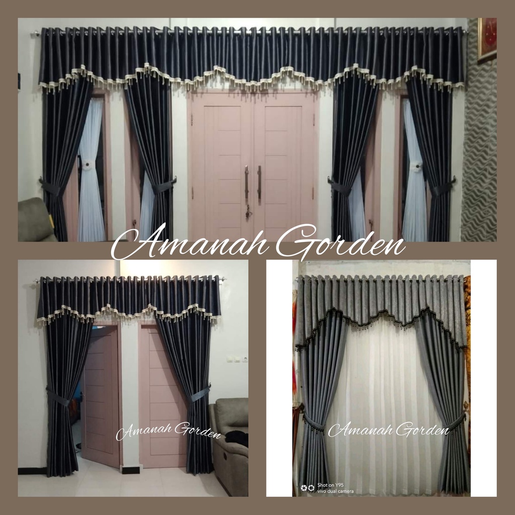 Gorden Pintu Tengah Poni Gorden Balackaut Import Minimalis Lobang Ring Ukuran 100/300cm