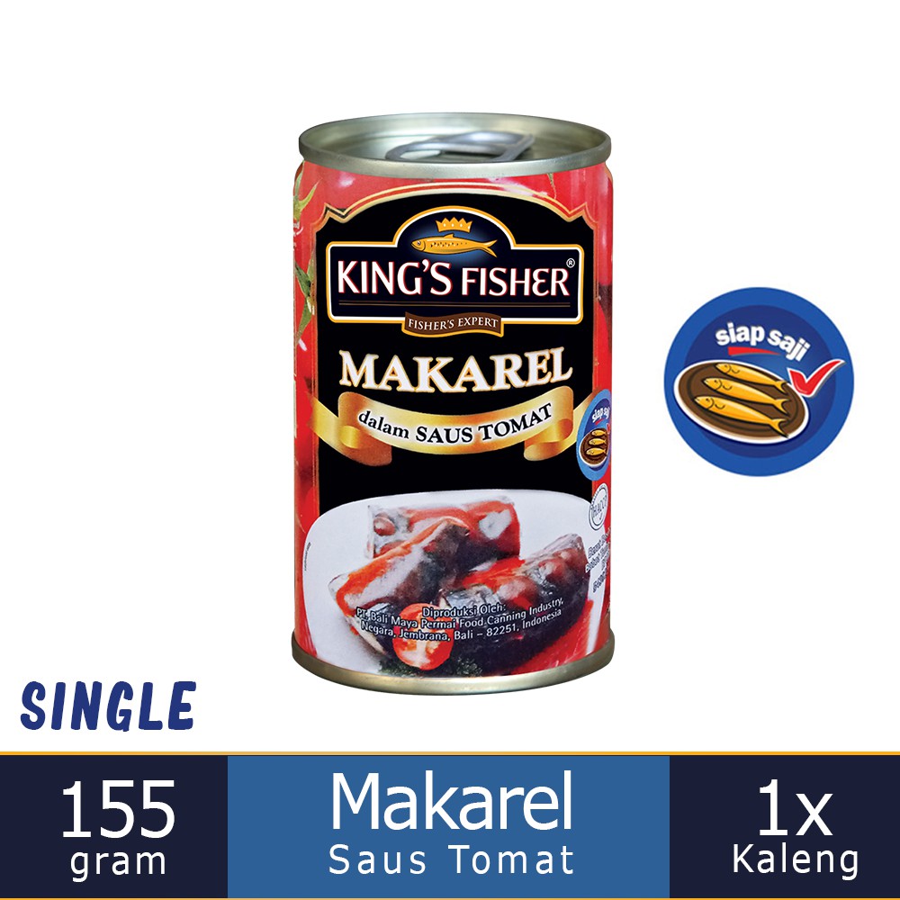 

MyHomey King's Fisher makarel mini Tomat Makanan Kaleng 155 g kings fisher