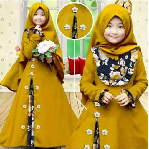 gamis anak motif - UKURAN  S/M/L