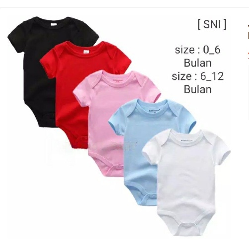 Jumper Pendek Polos Bayi / Jumper Baju Bayi Lengan Pendek Bodysuits Katun Polos Jumpsuit Baby