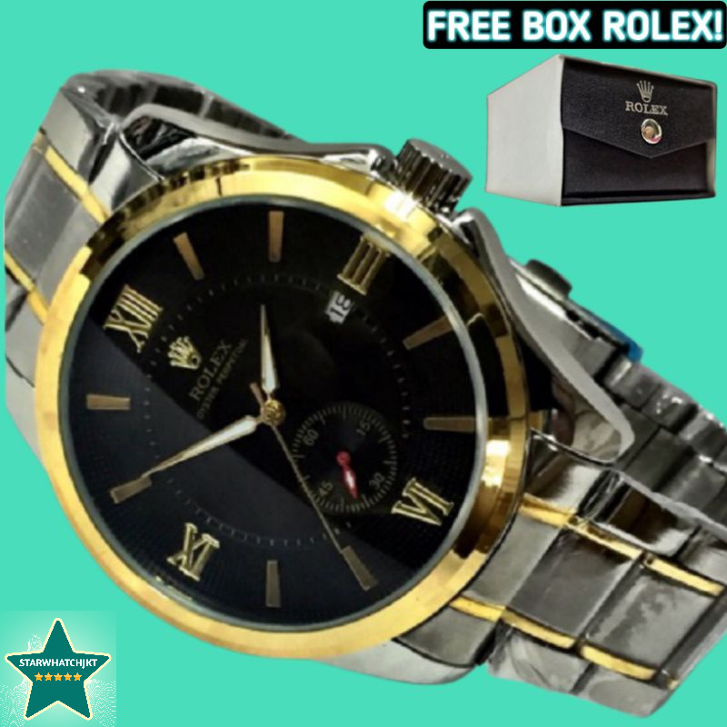 Jam Tangan Rolex Pria Otomatis Automatic Analog Anti Air Water Resist Rantai Stainless Steel Anti Ka