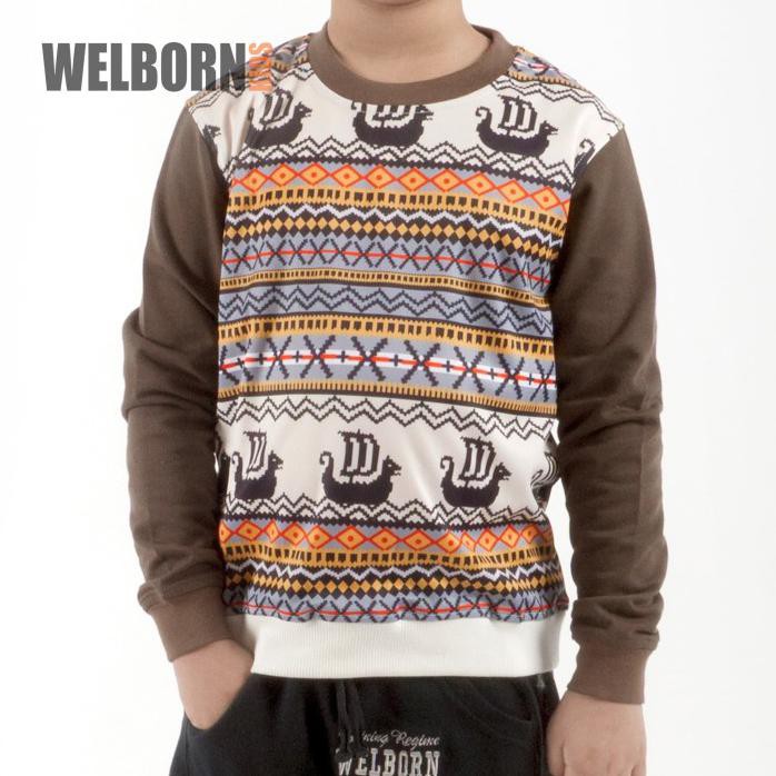 WELBORN KIDS SWEATER COKLAT KAPAL ANAK LAKI - 8