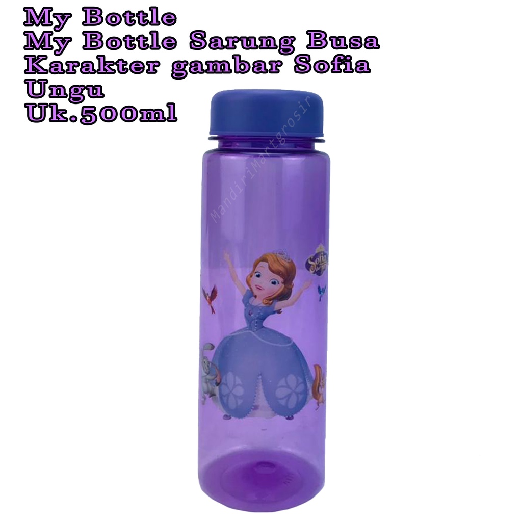 Botol Air * My Bottle Sarung Busa * botol minum * karakter gambar Sopia Ungu * 500ml