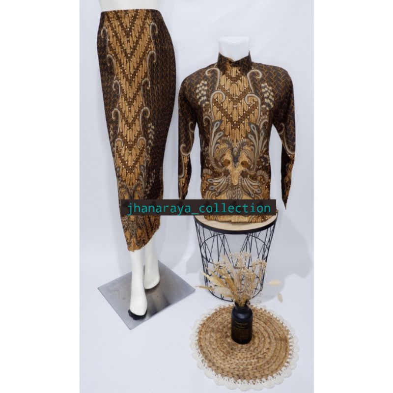 SET COUPLE BATIK / SETELAN BATIK COUPLE / ROK SET BATIK / BATIK LENGAN PANJANG