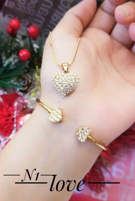 Xuping set perhiasan lapis emas 24k