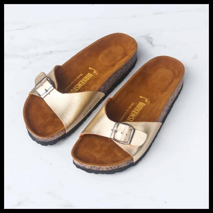 Sandal Birkenstock Wanita Gesper 1 Madrid Gold Premium CUCI GUDANG