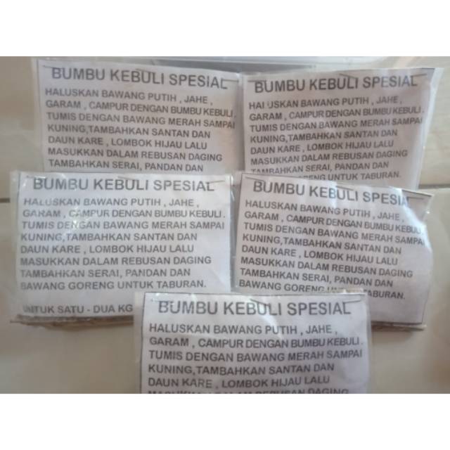 

Bumbu kebuli spesial khas ampel