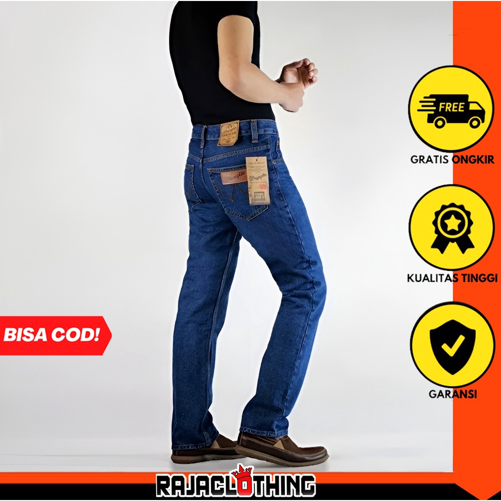 RCL - Celana Panjang Standart Wrengl3r Pria-Celana Jeans Reguler Basic Pria Ukuran 27-38 / Celana Jins Jeans Standar Regular Fit Pria Wrengl3r