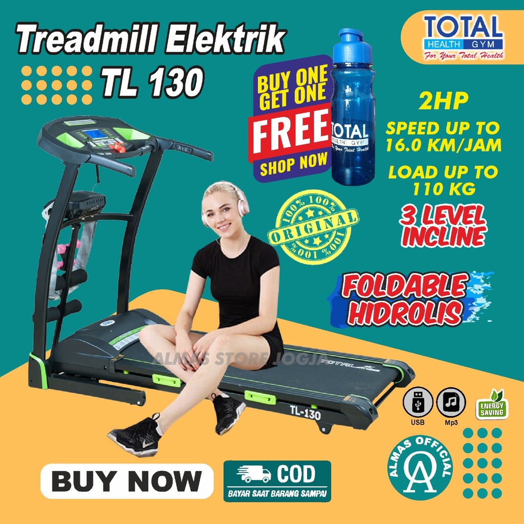 Almas Official Treadmill Threadmill  Tredmill Tretmill Elektrik Lipat Alat Gym Lari Ditempat TL 130 