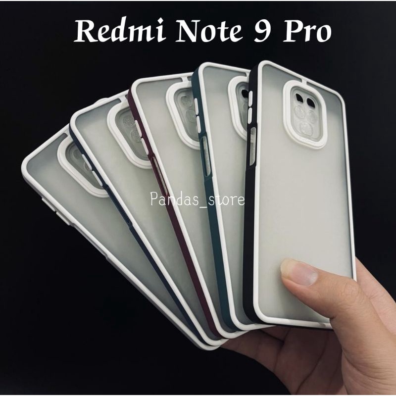 Pro Hybird Redmi Note 9 Pro Softcase Halus dan Elegan / Pinggiran Garis Putih Keren (Pandas)