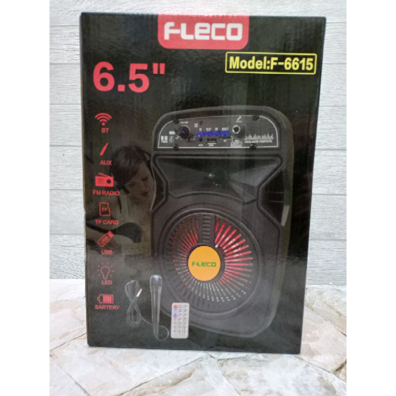 Speaker Karaoke Bluetooth Mic Fleco F6615