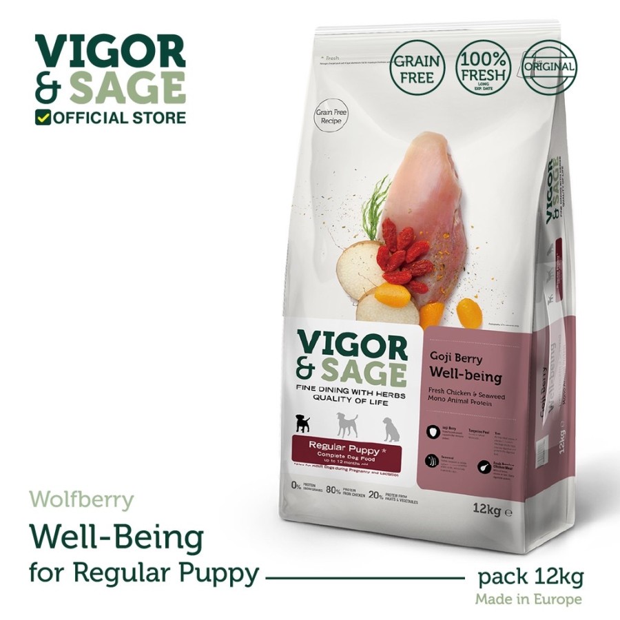 Vigor &amp; Sage Gojiberry Wellbeing Regular Puppy 12 Kg Vigor Sage Puppy