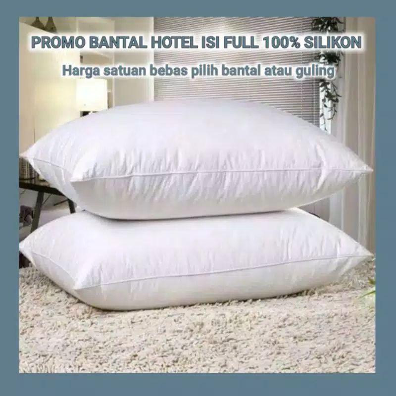 Bantal Hotel silikon Super Empuk isi 2 Bantal 1 Guling