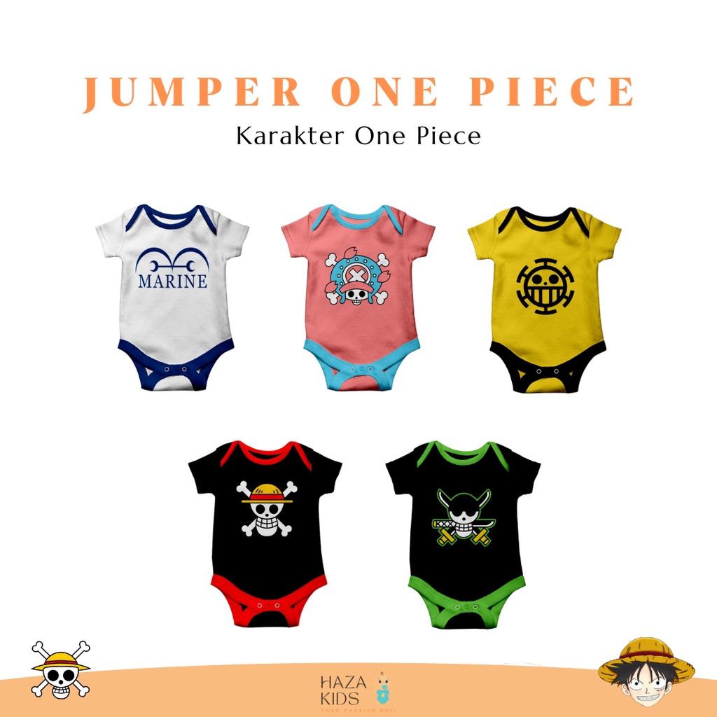 baju bayi newborn jumper bayi perempuan laki laki jumpsuit bayi karakter anime one piece