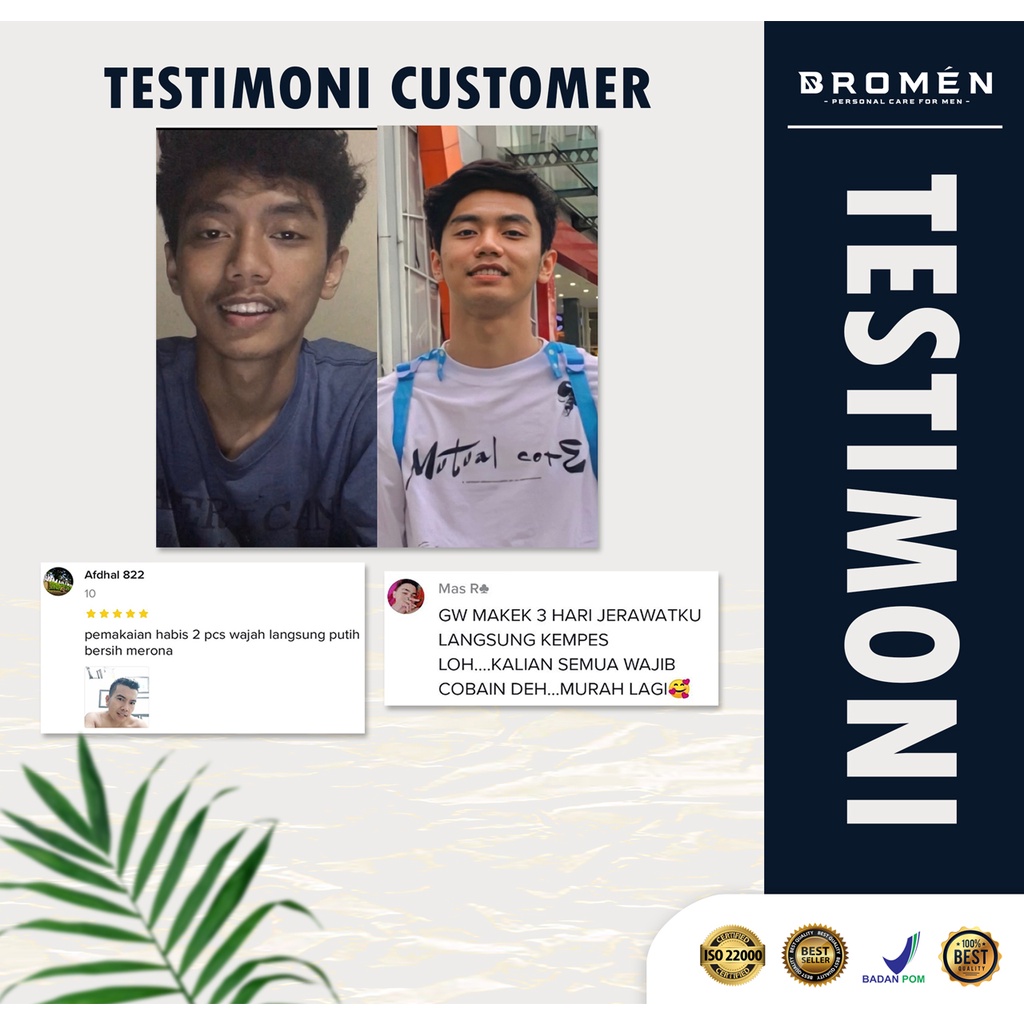 Bromen Brightening Soap - Sabun Muka Pria untuk Kulit Cerah &amp; Bebas Jerawat