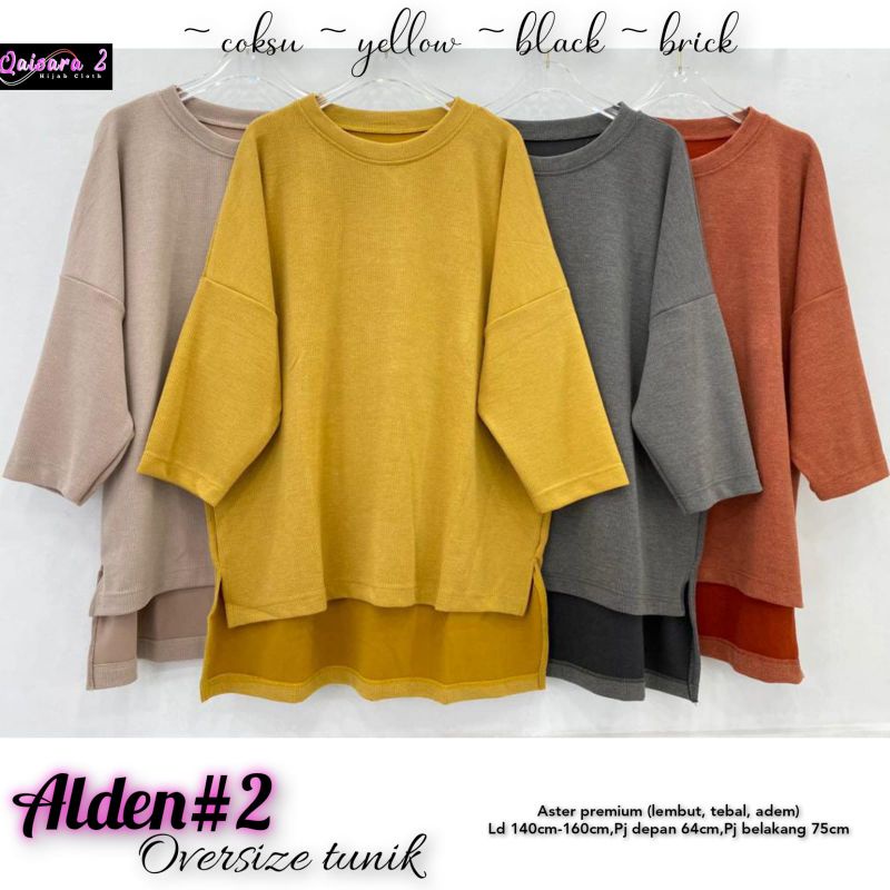 AIDEN #2 OVERSIZE BY QAISARA KAOS LENGAN PANJANG WANITA ASTER PREMIUM TEBAL