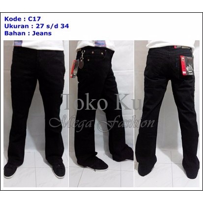 Celana Jeans Cutbray Cowok Komprang Hitam Zendo C17 N614