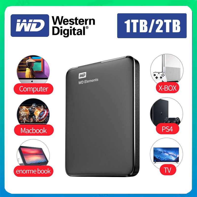 WD Western Digital Elements Portable External Hardisk 1TB/2TB USB 3.0 Hard disk