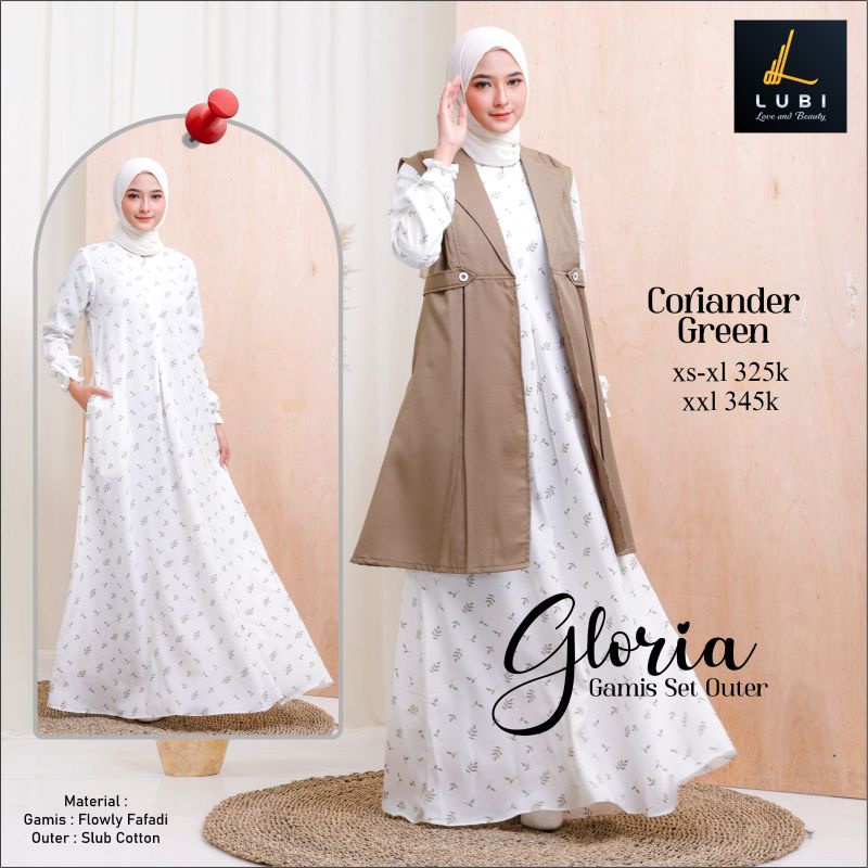 Gamis Gloria set outer Lubi