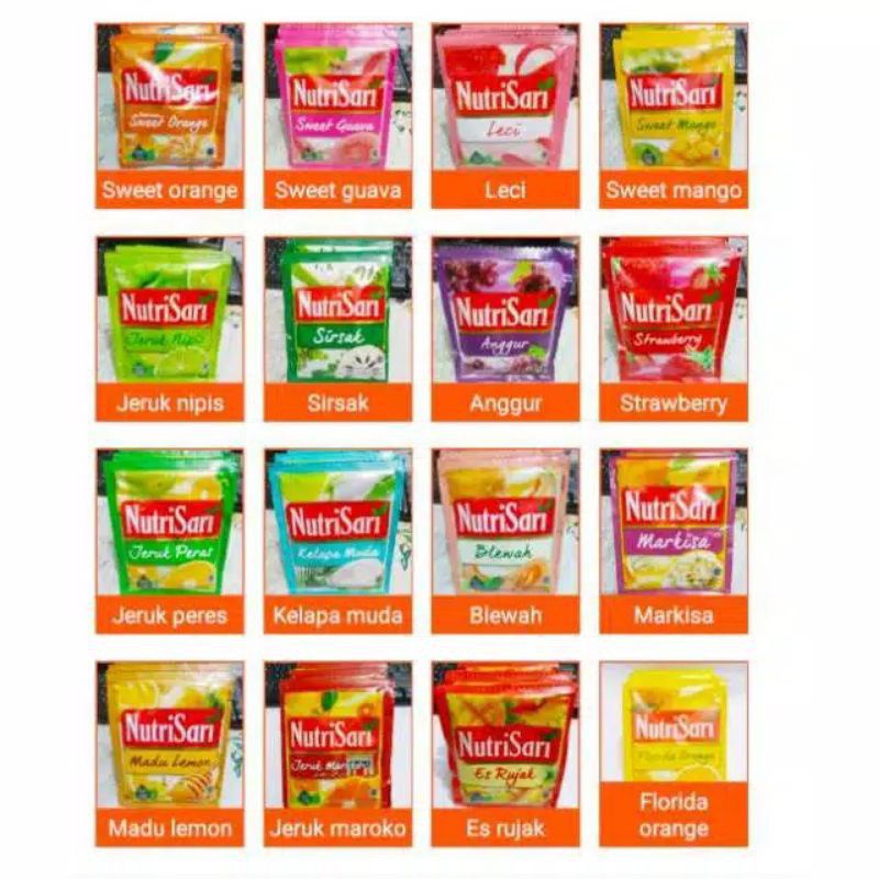 

NUTRISARI ANEKA RASA ( 1 RENTENG 10 SACHET)