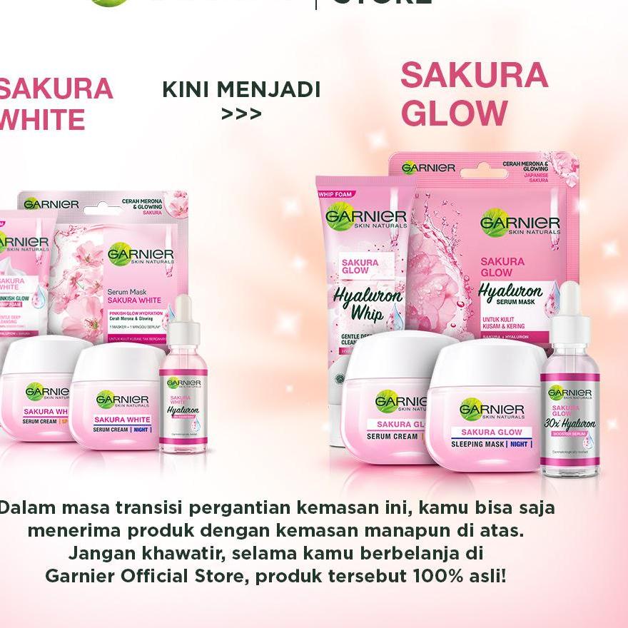 Best Garnier Sakura Glow Kit Day &amp; Night Cream - Moisturizer Skincare Krim Siang Malam Light complete .