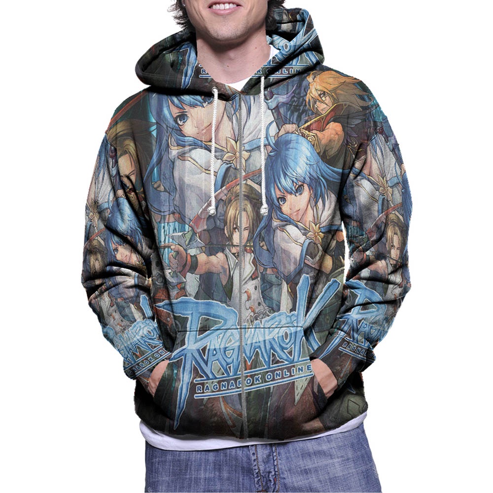 Jaket Hoodie Ragnarok SKU-7434107022086 Hoodie Zipper (Ritsleting) Hoodie Fullprint Bahan Polyester 