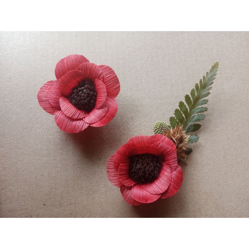 Bunga klobot jagung mawar merah/mahar/hantaran/decor/rustic/wedding/lamaran