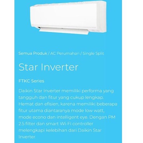 AC DAIKIN FTKC 15 1/2 pk STAR INVERTER Harga Unit Only