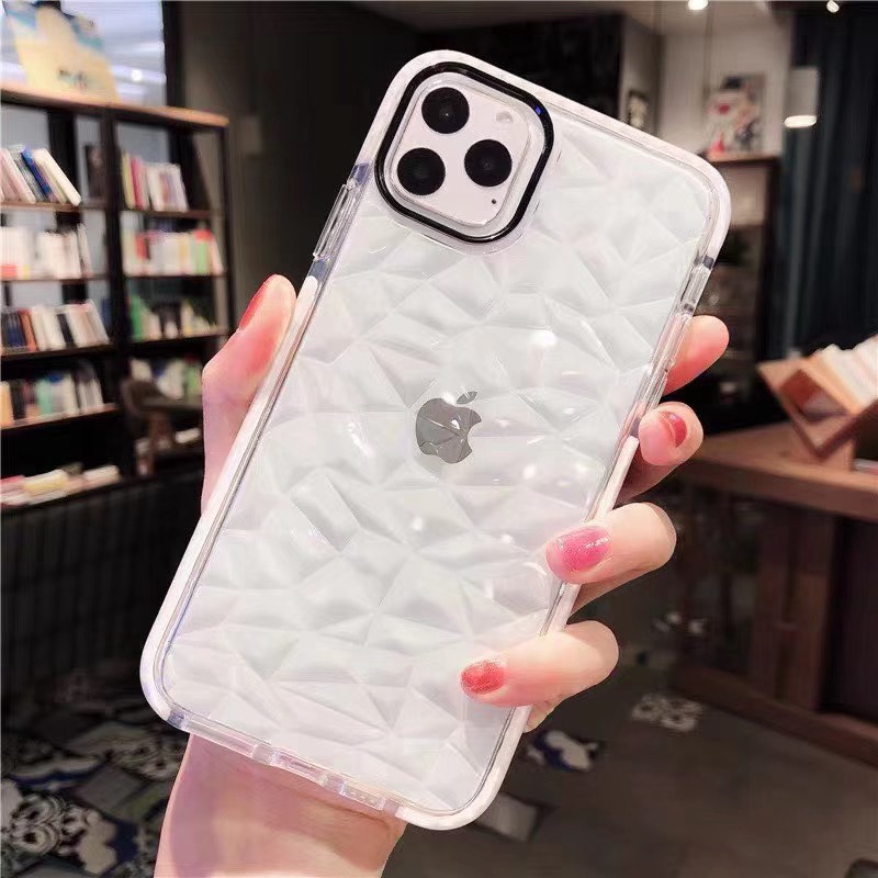 kasus iphone Case 11 Pro Max X XR XSMAX 6 7 8 6S 7Plus 8plus Diamond pattern TPU soft shell Cangkang lunak TPU