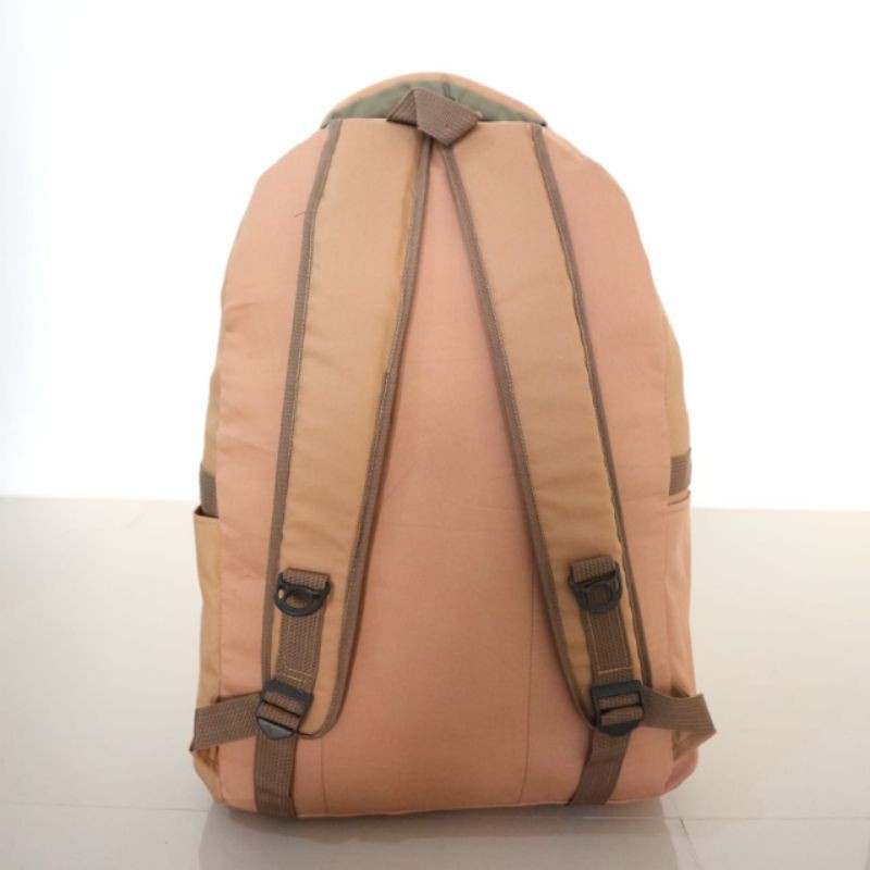 Tas Ransel Deka Kanvas Coklat Original Tas Sekolah Kerja Pria Wanita Murah Tebal Trendy Berkualitas