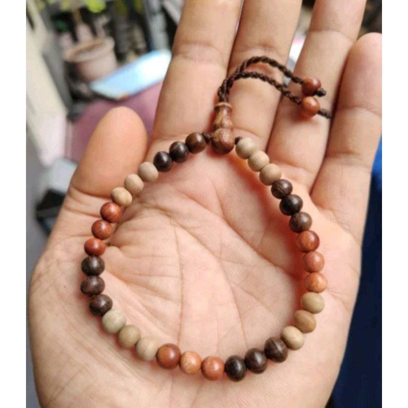 Gelang kombinasi  kayu bertuah 5mm gelang kombinasi stigi dewandaru kalimasada gelang tasbih kayu