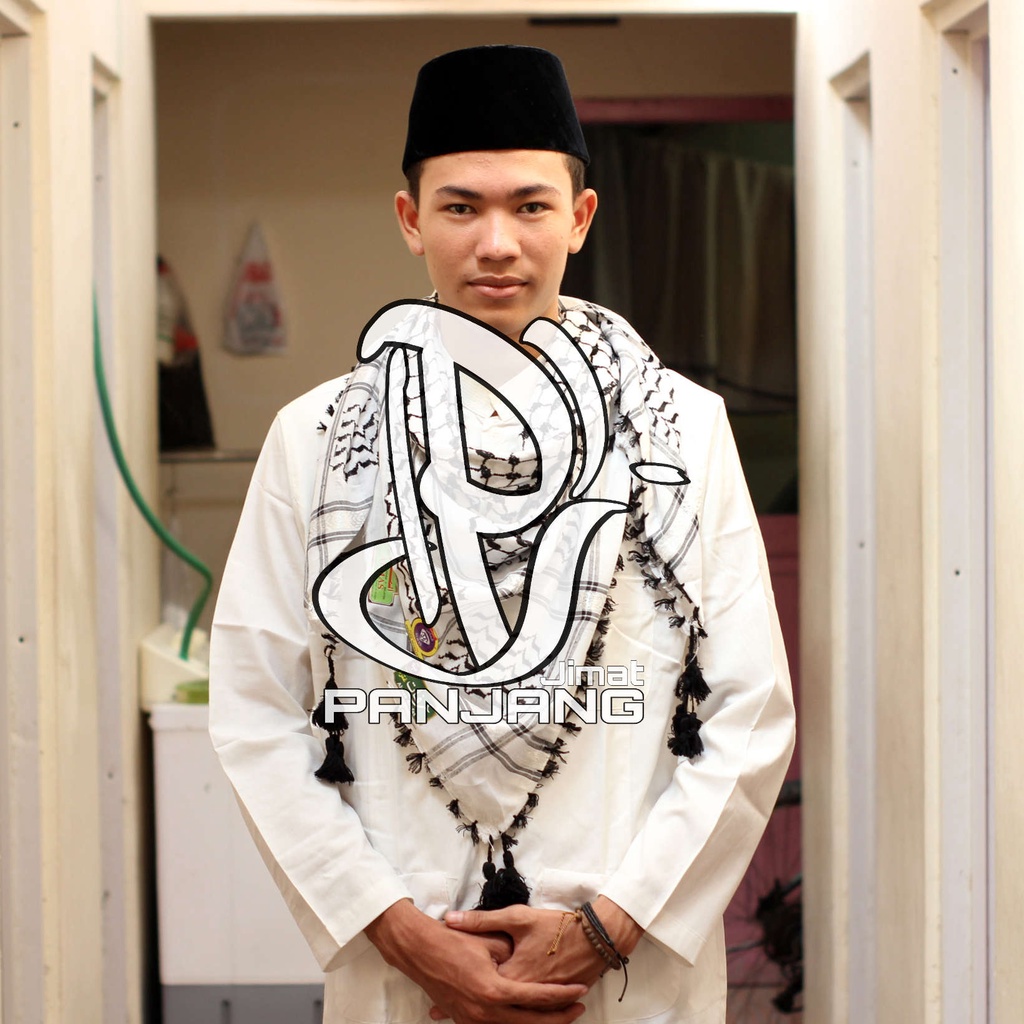 Kerudung sorban palestina putih -Sorban palestina - sorban kerudung palestine