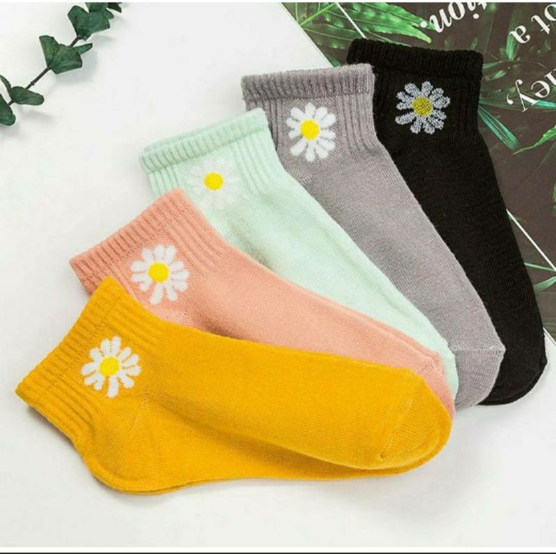 [COD] Kaos Kaki Pendek Motif Bunga Daisy / Kaos Kaki Ankle Shock / Kaos Kaki Wanita