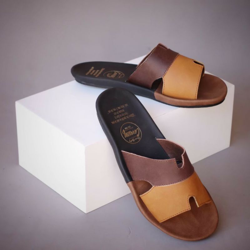 COMBI | Sandal Pria Murah Original Kulit Asli Casual Kerja Formal Santai Harian